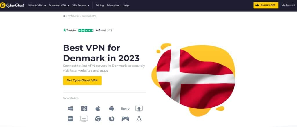 VPNs for Denmark - cyberghost